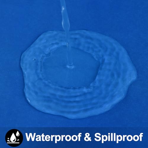 Image of Smiry Rectangle Table Cloth 60x102 Inch, Waterproof Wipeable Vinyl Tablecloths Protector, Oil Spill Proof Plastic Table Cover for Dining, Picnic, Camping, Outdoor, Blue