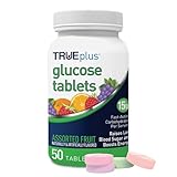 TRUEplus® Glucose Tablets, Assorted Flavor (Grape, Raspberry, Orange) - 50ct Bottle (1)