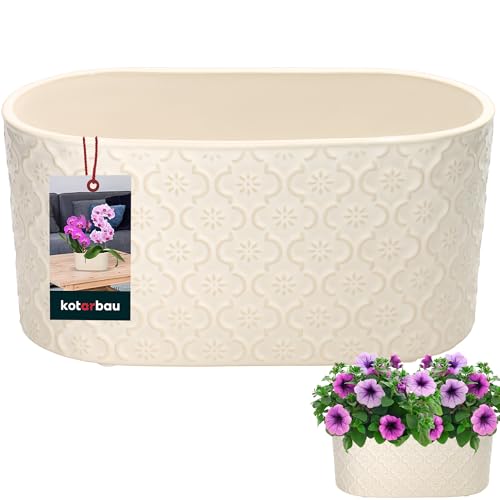 KOTARBAU® Blumentopf länglich innen Glasierte Keramik 13 x 25 cm H...