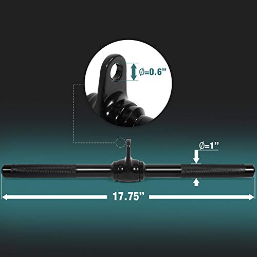 image for Yes4All LAT Cable Attachment, Tricep Press Down Bar with Diamond Knurl