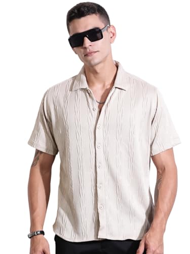Image of Thomas Scott Men Polyester Blend Solid Oversized Fit Shirt