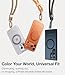 TORRAS Phone Lanyard Crossbody with 2 Phone Tabs, Adjustable Anti Theft Strap for All Cellphone, Premium Metal Buckles, Skin-Friendly, Universal Cellphone Neck lanyard for Travel Essentials, Orange