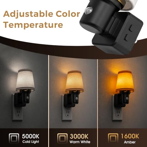 Image of L LOHAS LED Night Lights Plug into Wall, Linen Fabric Night Light