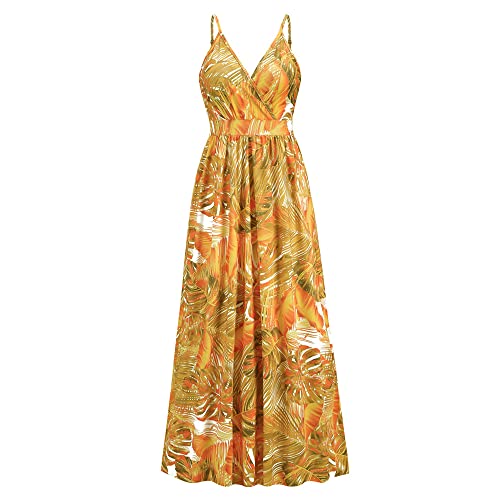 Robe bohème sans manches col en V profond dos nu avec imprimé floral taille XL