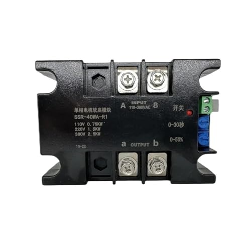 FPBIGCHA 220V Single-Phase Motor Soft Starter Soft Start Module Soft Start 50-60HZ Compatible 1/1.5/2/3/4/6/8KW(SSR-200WA-R1(8KW))