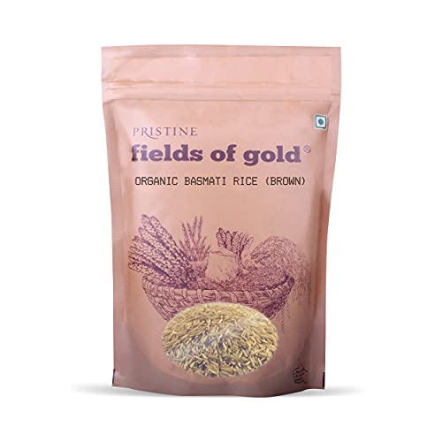 Image of PRISTINE Fields of Gold Organic Basmati Rice (Brown), 1kg Each (Pack of 4)