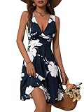 OURIN Vacation Outfits Summer Dresses Beach 2026 Spring Sun Dress Cocktail Graduation Bridal Shower Wedding Guest Derby Dresses for Women(Floral-34,Large)