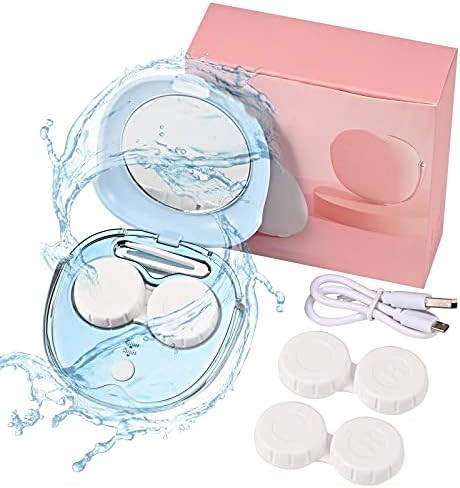 VORDRASSIL MV5 Contact Lens Cleaner Machine, Portable Ultrasonic Contact Lens Cleaner with USB Charger, Fit Disposal Soft Lens, Colored Contact Lens, RGP Lens and OK Lens (Blue)