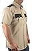 First Class 100% Polyester Two Tone Men's Uniform Shirt (US, Alpha, Large, Regular, Regular, Tan & Brown)