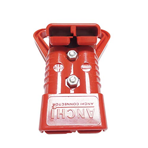 Kit 175 Amp 2Pcs Connectors Plugs 175A Quick Connect Disconnect 600 V+ 2 Pcs 175 Amp Handle Battery Power Connector+2 Pcs Cover Dust (Red, 1/0 Awg) #TOP3