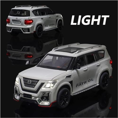 Image of 1:24 Scale Patrol Toy Car for Kids Diecast Metal Model Cars with Light Sound Pullback Openable Door