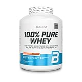 BioTechUSA 100% Pure Whey, Complejo de suero de leche con bromelina, aminoácidos, sin azúcar añadido, sin aceite de palma, 2.27 kg, Caramelo Salado