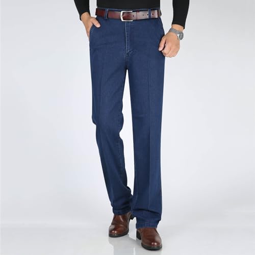 Men's Casual Slim-Fit Comfort Jean, Extra Tall Relaxed Fit Stretch Jeans with Zipper and Button3