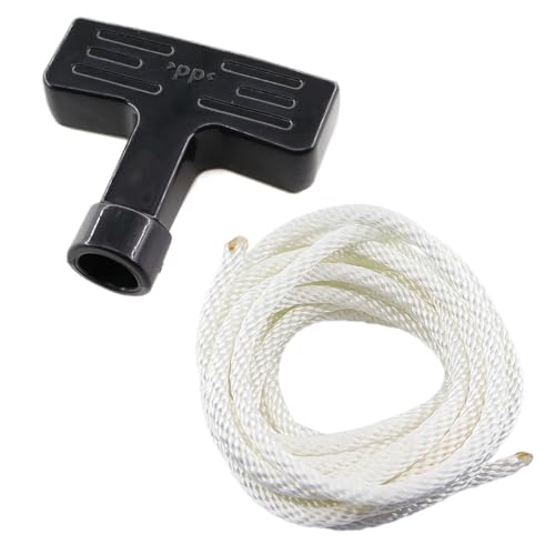 MCHNIC 3 mètres Ø 4.5mm Corde de démarrage et poignée de démarrage pour tondeuses à gazon, tronçonneuses, coupe-bordures, débroussailleuses, générateur scies à chaîne et autres appareils à essence