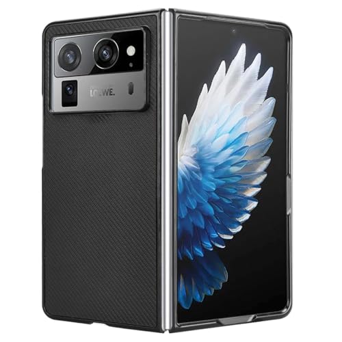Image of for Tecno Phantom V Fold2 Case Carbon Fiber Texture Shockproof PU+PC Phone Cover - Black