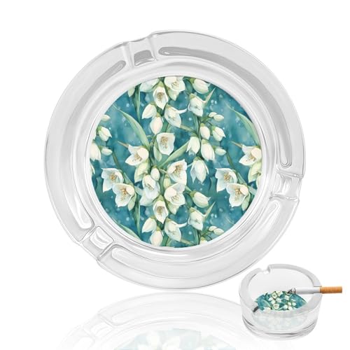 New Mexico Yucca State Flower Glass Ashtrays for Cigarettes Round Ash Tray for Home Office Deck Indoor Or Outdoor Use 3.3