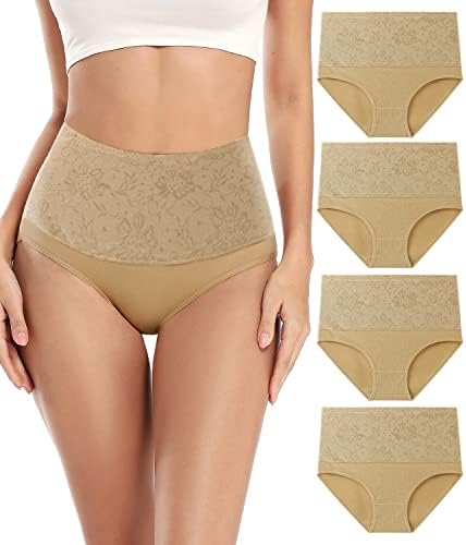 wirarpa Bauchweg Unterwäsche Damen Baumwolle Slips 4er Pack