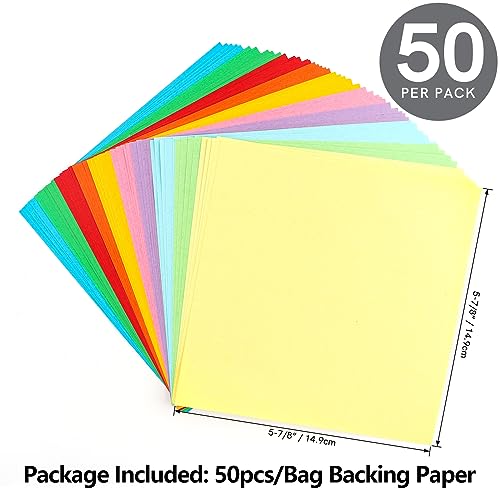 Image of 50PCS Colorful Backing Paper for Cookie Stencil Storage Binder Die Cut and Stamp Storage Folder Baking Stencil Organizer Scrapbooking Cutting Dies Stencil Storage Book Collections