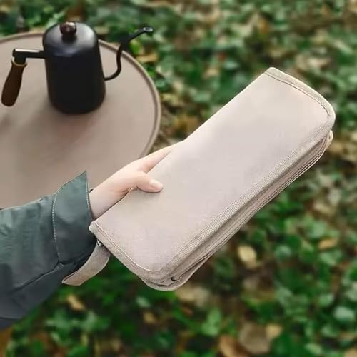 Image of Lucinda Folding Stool Portable Mini Outdoor Seat with Carry Bag, Foldable Metal Frame Stool with Fabric Seat, Compact Travel Camping Chair for Fishing, Hiking, Picnic, Garden, Home & Outdoor Use