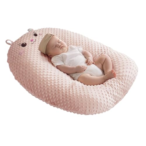 iuscacey Almohada antirreflujo para bebés: Almohada de Apoyo para la alimentación de recién Nacidos con inclinación de 15° y Superficie Suave de Puntos, Transpirable y Lavable.,Rosado