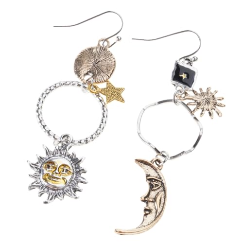 Asymmetrical Star Sun Moon Earrings Ear Jewelry for Parties and Everyday Wear