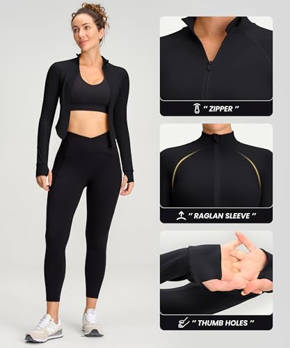 Womens Zip Up Bbl Jacket Lightweight Cropped Athletic Jacket Track Gym Workout Jackets for Running Yoga Hiking4