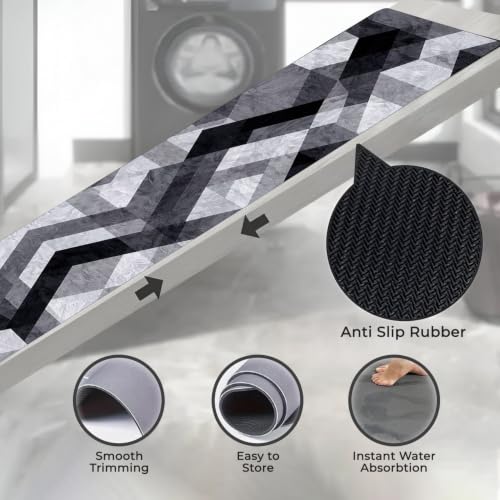 Image of MAXOSHINE Kitchen Mats for Floor Anti Slip Waterproof Feet Comfort Kitchen Runner Floor Mat Standing Desk Mat Floor Mats for Kitchen (120 * 40cm, 60 * 40cm) Set of 2