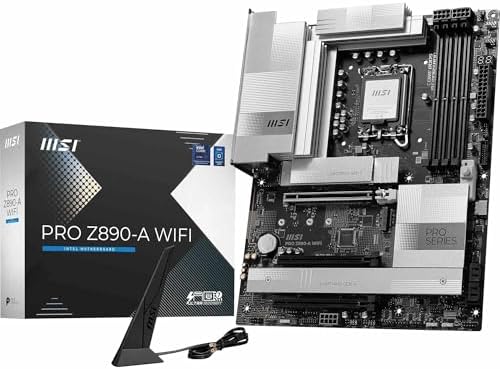 MSI PRO Z890-A WIFI SOKET 1851 DDR5 9200MHZ(OC) USB 20Gbps 4x M.2 2x TB4 HDMI 2X DP 5G LAN WIFI 7 ATX — Amazon ürün görseli