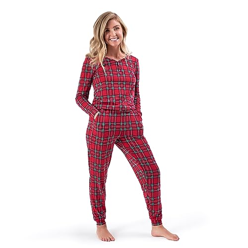 Gerber Holiday Family Matching Pajamas, Men's 2-Piece, Red Stewart Plaid, Large by Gerber - Image 2