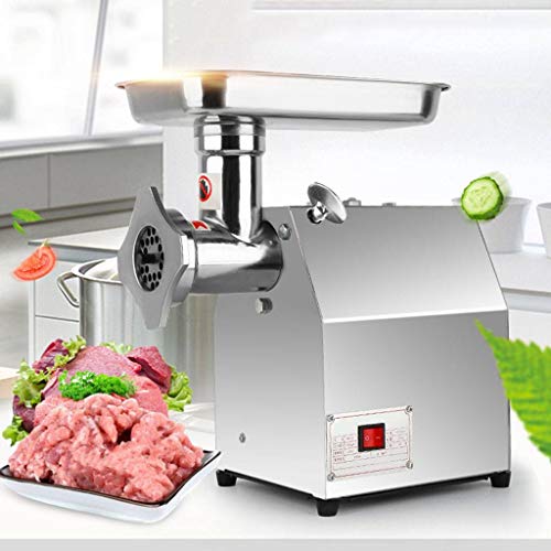 Preisvergleich Produktbild Elektrischer Fleischwolf mit Wurstfüller Multi Küchenmaschine, Wurstmaschine, Gemueseschneider, Tomatenpresse, 2 Edelstahl Lochscheiben, Wurstfüller Aufsatz-Silber