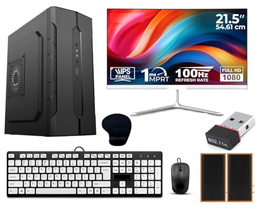 Desktop Computer Set, i7 3770, 16GB RAM, 256GB SSD, 22-inch Full HD Monitor, Windows 10, White with Google Chrome, Wi-Fi Dongle, Keyboard Mouse, Speaker