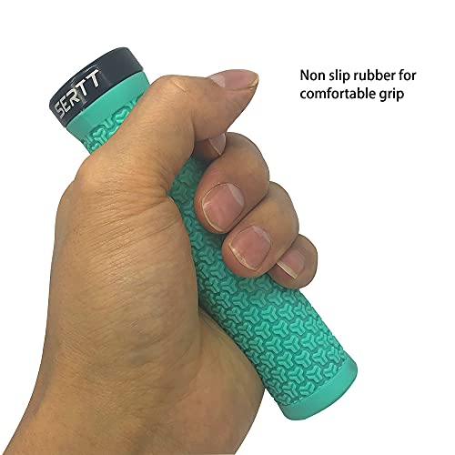 Dervish Bike Handlebar Grips, For Mountain Bmx Mtb Folding Bike,Single Lock-On Ring, Soft Non-Slip-Rubber Hand Grip Comfortable Ergonomic (Bianchi Green) #TOP5