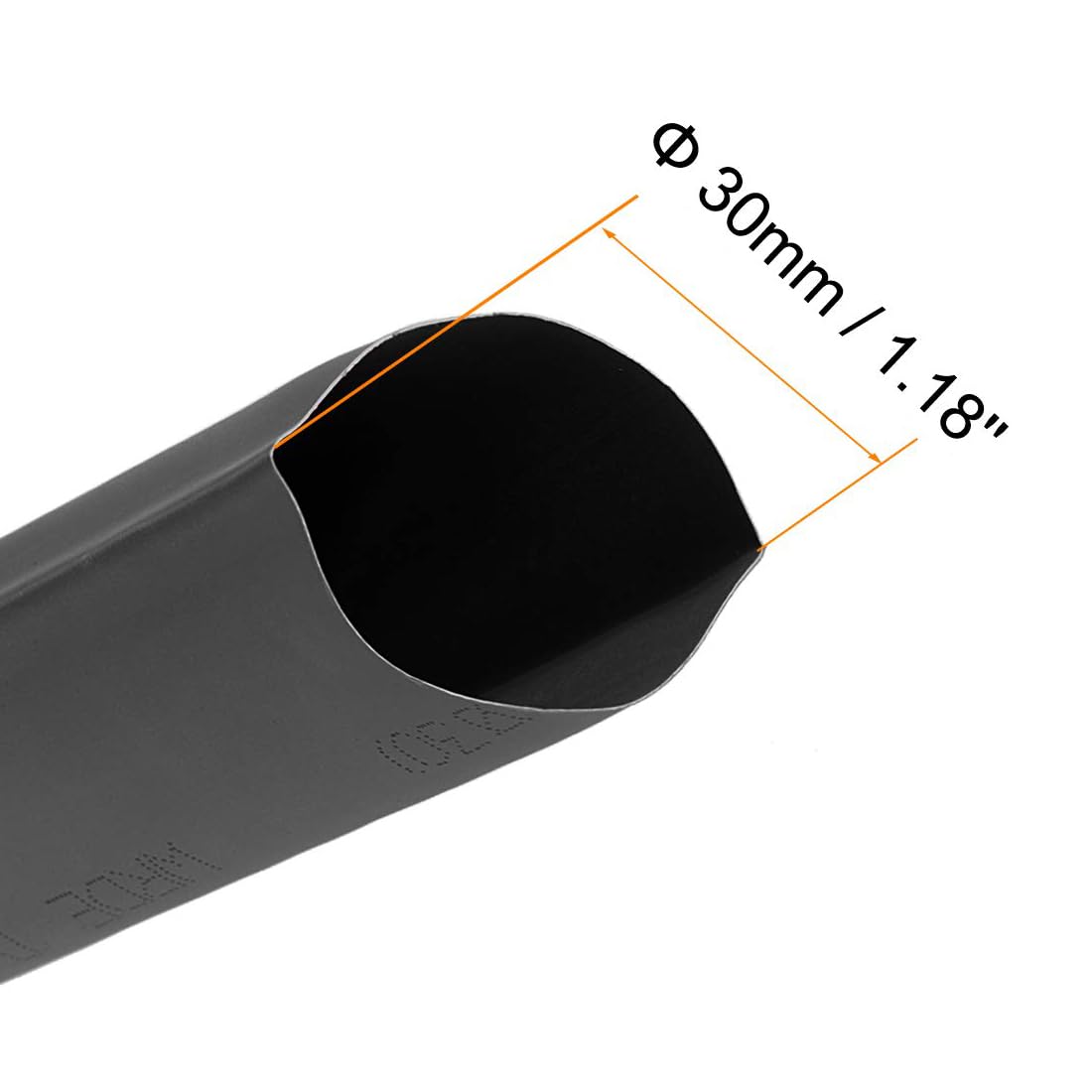 Unifizz Heat Shrink Tubing 30mm Dia 50mm Flat Width 2:1 Ratio Shrinkable Tube Cable Sleeve 2m - Black - Image 2