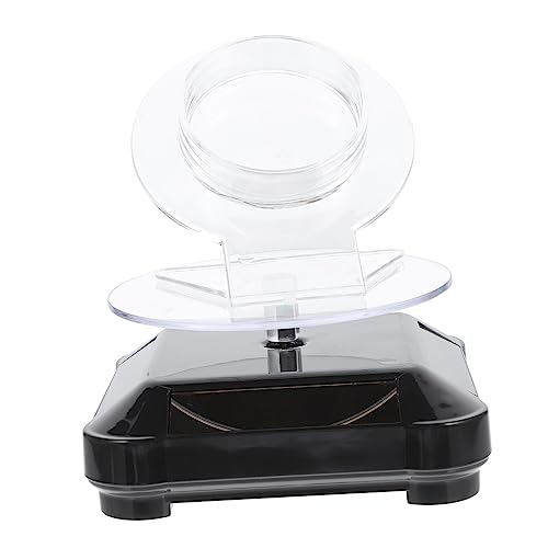 FOMIYES 1 Juego expositor giratorio mostrar tocadiscos de pulsera base de joyería giratoria Pararse Tocadiscos solar giratorio de 360° plato giratorio para joyeria el plastico Negro