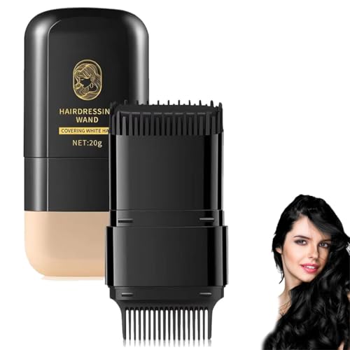 Stick Cubre Canas, Peine de Tinte para Cabello - Hair Dye Stick, Varilla de Color de Cabello 2 en 1, Cubre Canas, Resistente Al Agua Y Al Sudor, Unisex (01#Negro)