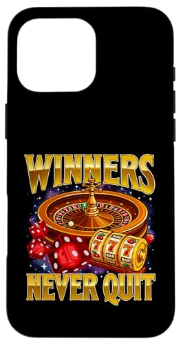Gewinner geben nie auf - Casino Gambler Meme Bootleg Gambling Hülle für iPhone 16 Pro Max