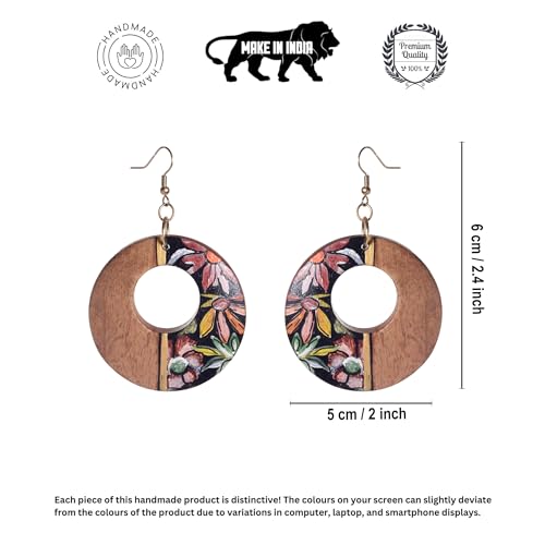 Image of Handcrafted Boho & Ethnic Earrings for Women - Wooden & Brass Statement Designs in Loop, Swing & Motif Styles