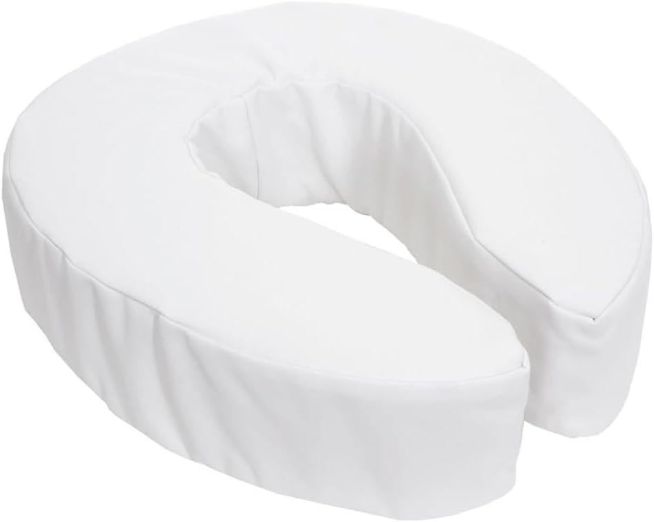 Essential Medical Supply Foam Padded Toilet Seat Cushion Riser with Hook and Loop Attachment for Toilet Seat and Washable Vinyl Cover, 2" : Health & Household
