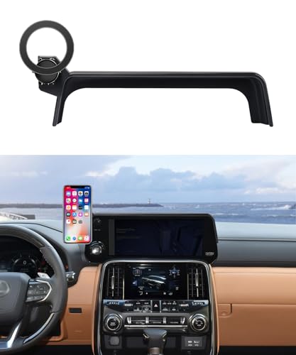 MaserWeller Car Phone Holder for 2022 2023 2024 2025 Lexus LX600 Accessories 12.3-Inch Screen Fixed Clip, 360° Rotation Phone Mount Compatible with MagSafe,Cell Phone Holder Does Not Affect Air Vent