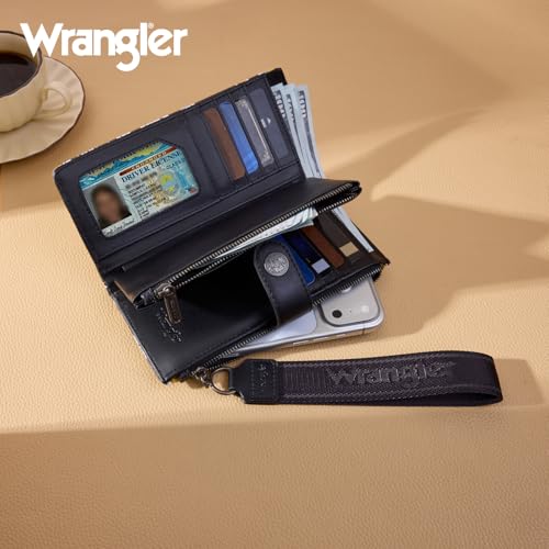Image of Montana West X Wrangler Wristlet Wallet for Women Daisy Floralt Clutch Womens Wallet Rfid Card Cases & Money Organizers with Smooth Zipper and ID Window