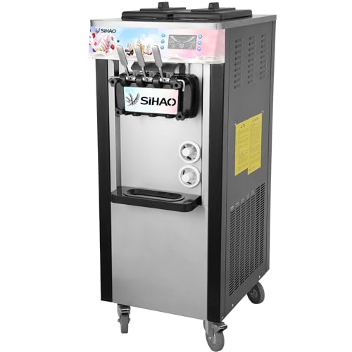 Furvveerr 1900 Máquina de Helados Máquinas de Yogur Helado Capacidad 20-22L/H Máquina de Helado de Pantalla de Color de Vertical Adecuado para Bares,Restaurantes,Familias