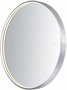 ET2 Mirror 22W 1 LED Round Mirror 27.5 Inch Wide by 27.5 Inch High with Brushed Aluminum Finish