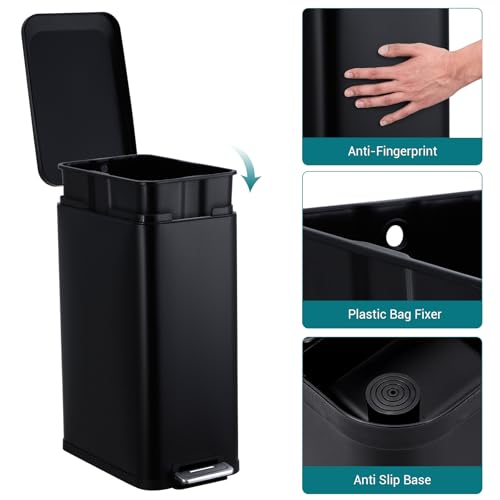 Caneca de Basura Rectangular 50L Acero Inoxidable miniatura 4
