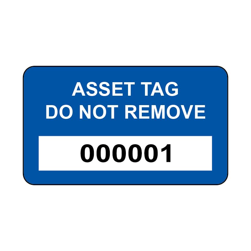 250 Dark Blue Numbered Asset Tag Labels Stickers- 38mm x 20mm Permanent Vinyl Labels