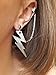 Lightning bolt earring HANDMADE Silver dangle large earrings Thunderbolt Flash Jewelry Unusual statement ear cuff Men unisex earrings gift for him