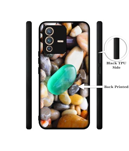 Image of Sea Stones Design Premium 2D Printed Metal Back Case Cover for Vivo V23 Pro 5G