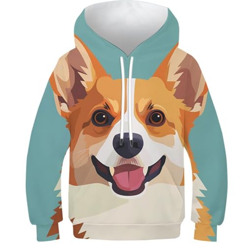 Sweat à capuche imprimé 3D pull de sport pour la cour de récréation et le collège 10-12Y