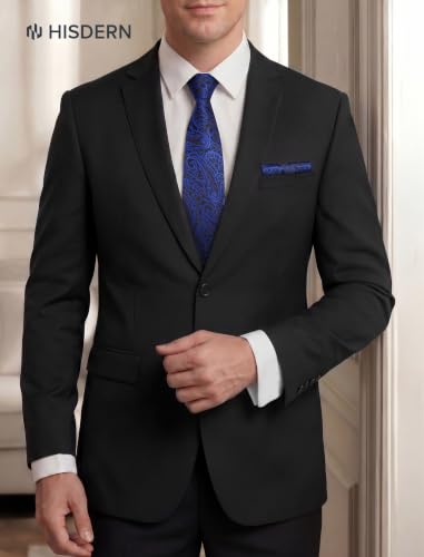 Image of HISDERN Extra Long Ties for Men Classic Floral Tie and Pocket Square Elegant Silk Necktie Handkerchief Set Wedding Party