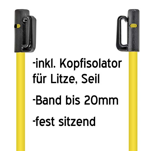 VOSS.farming 40 pz. Pali in Fibra di Vetro, Lunghezza 155 cm, a Punta Singola Lunga, ovali, per recinzioni elettriche