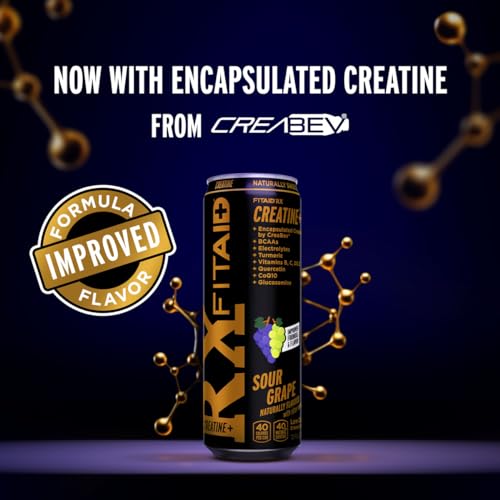 Image of FITAID RX Recovery Blend Plus Creatine, Contains BCAAs, Glucosamine, Turmeric, B-Complex, Electrolytes, 12 Fl Oz (Pack of 12)